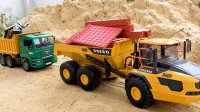 فیلم ماشین سنگین اسباب بازی : کامیون حمل زباله , بیل مکانیکی و جرثقیل
