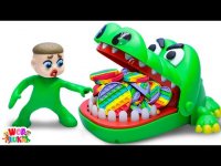 کارتون خمیر بازی قهرمانان کوچک : بازی با کروکودیل دندانپزشک و پاپ ایت