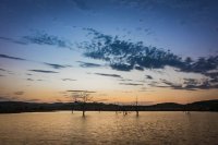 Sunrise time-lapse over a water hole in the Madikwe Game Reserve