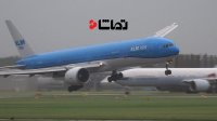 فرود جالب هواپیما در طوفان