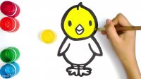 آموزش نقاشی کودکان  جوجه کوچولو