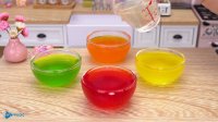 تزیین کیک ژله ای رنگارنگ  / کیک مینیاتوری ژله ای میوه ای