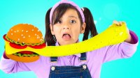 فیلم برنامه کودک آشپزی - آشپزی و اسلایم بازی - همبرگر اسلایم
