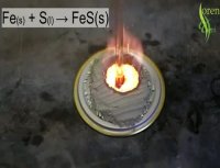واکنش شیمیایی سنتز سولفید آهن