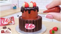 آشپزی مینیاتوری کیک شکلات توت فرنگی