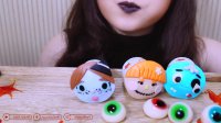 ASMR HALLOWEEN FEAST(eyeball-shaped gummy and ghost cupcake) Satisfying EATING SOUNDS |LINH-ASMR