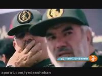 اشک های فرمانده نیروی دریایی سپاه در مراسم وداع با حججی