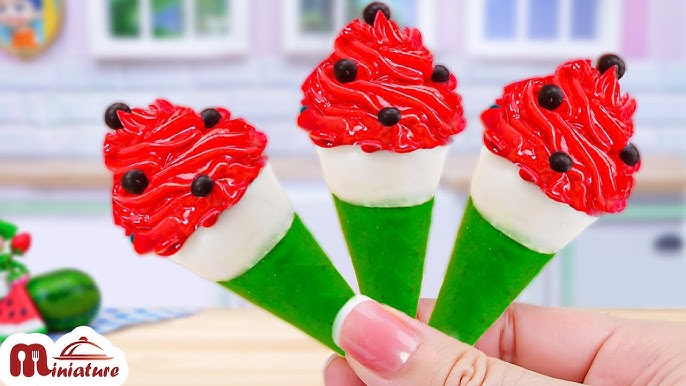 فیلم آشپزی مینیاتوری واقعی - بستنی و ژله هندوانه