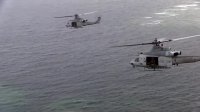 USMC Attack Helicopters Practice Gun Runs Near Japan
