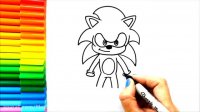 آموزش نقاشی کودکانه - نقاشی سونیک شخصیت کارتونی