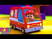 کارتون ماشین آتش نشانی - چرخ های ماشین آتش نشانی می چرخه و می چرخه - یک ساعت کارتون کودکانه